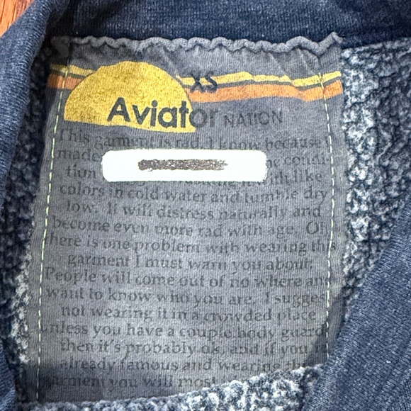 Aviator Nation Cropped Crewneck Sweatshirt w/ Neon Stripes (Sweatshirt only) - Picture 2 of 4